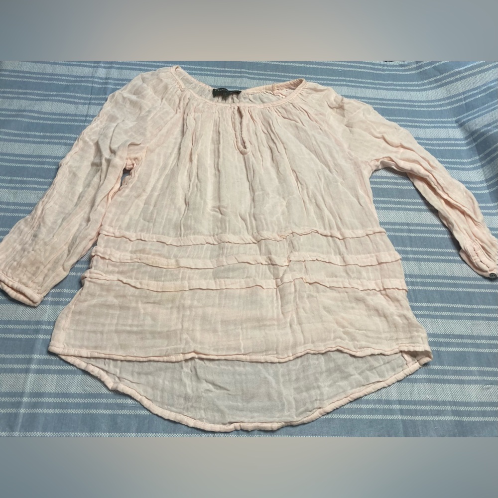 💛TODAY***$13***Michael Stars sheer baby pink top.